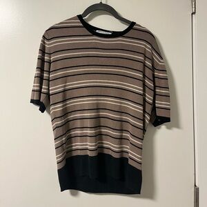 Pendleton Women Striped Short Sleeve Knit Top